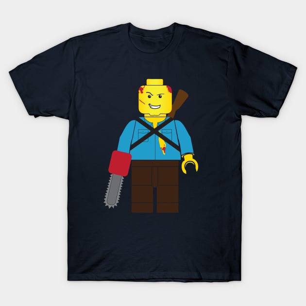 Ash from The Evil Dead Brick Guy T-Shirt by RyanBlackDesigns